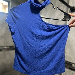 Blue Women's Asymmetrical Top